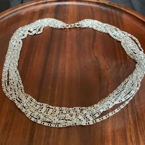 Sarah Coventry silver tone multi strand necklace